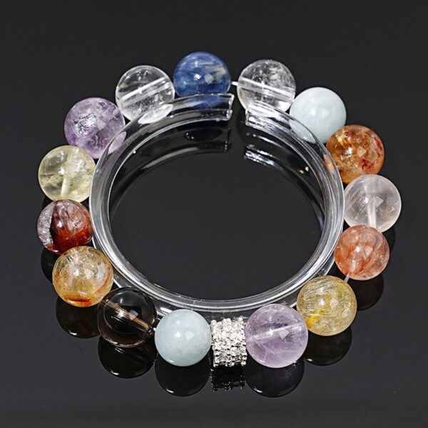 [Neon Sweetheart] High-quality natural aquamarine crystal bracelet for women, red gum flower tea crystal fashion bracelet trend