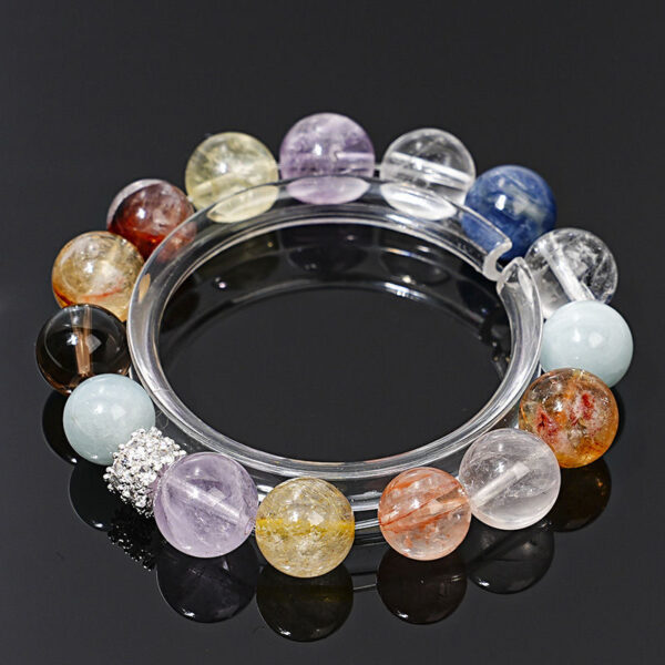 [Neon Sweetheart] High-quality natural aquamarine crystal bracelet for women, red gum flower tea crystal fashion bracelet trend - Image 5