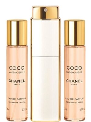 Chanel Coco Mademoiselle (3 x 0.7 oz) Eau De Parfum Twist & Spray set