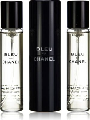 Bleu de Chanel Eau de Toilette Twist and Spray (3 x 0.7 oz Refills) Set