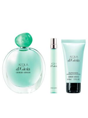 Acqua Di Gioia 3 Pcs Set For Women: 3.4 Eau De Parfum Spray + 0.34 Eau De Parfum Spray + 1.6 Body Lotion
