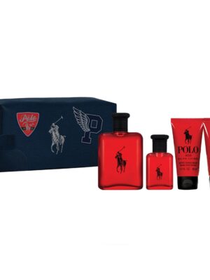 Polo Red 4.2 EAU DE TOILETTE SPRAY by Ralph Lauren 5 Piece Set for Men