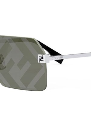 Fendi FE40043U Grey Monogram Mirror FF Rimless Sunglasses