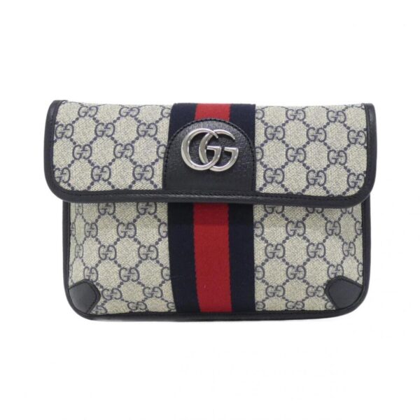Gucci Beige Blue Gg Supreme Fanny Pack (Pre-Owned)
