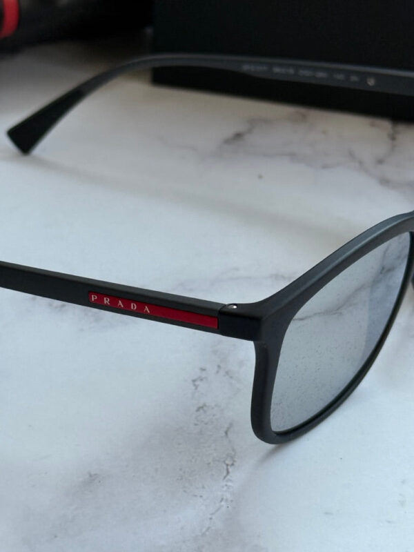 Prada Sport PS01TS Sunglasses in Black Silver Mirror - Image 5