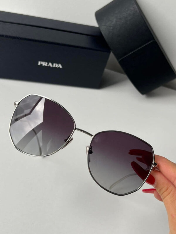 Prada PR57YS Metal Sunglasses in Silver Grey - Image 4