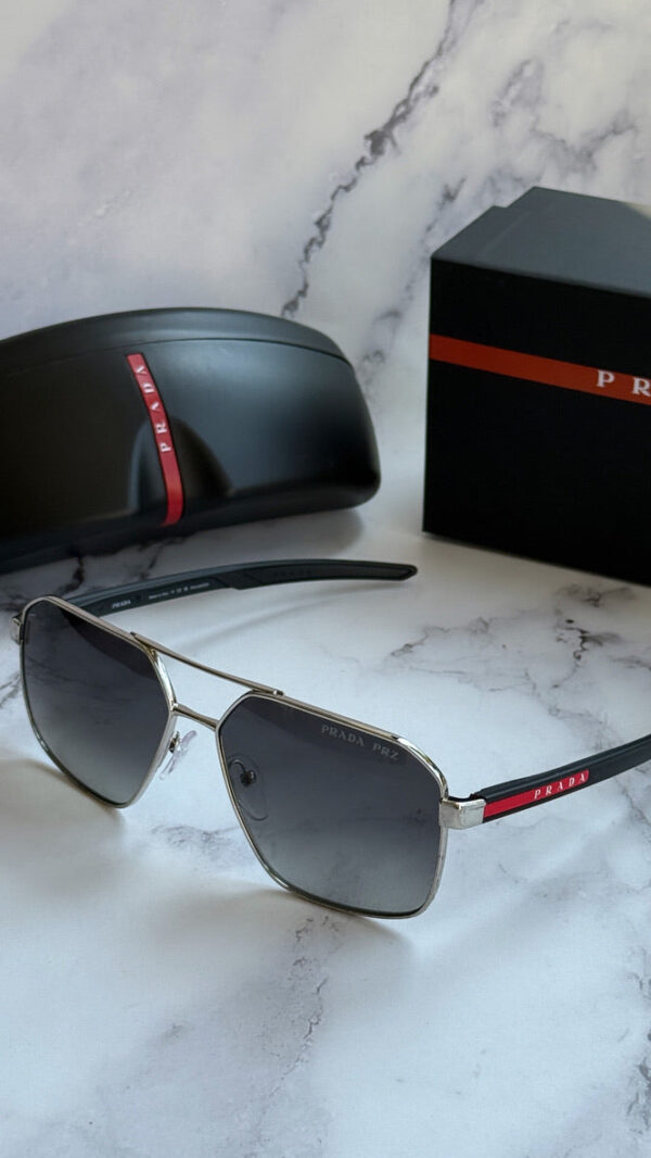 Prada Sport PS55WS Aviator Sunglasses in Silver Polarized - Image 2