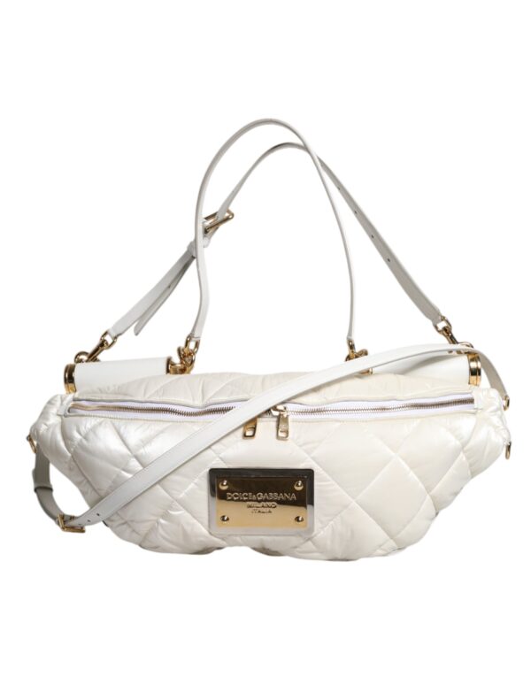 Dolce & Gabbana White Quilted Logo Plaque Belt Waist Fanny Pack Women's Bag (Pre-Owned) - Image 2