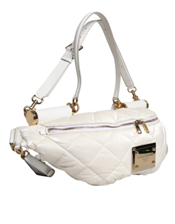 Dolce & Gabbana White Quilted Logo Plaque Belt Waist Fanny Pack Women's Bag (Pre-Owned) - Image 3