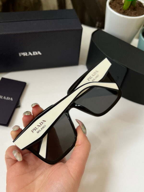 Prada PR24ZSF Oversized Sunglasses in Black White - Image 4