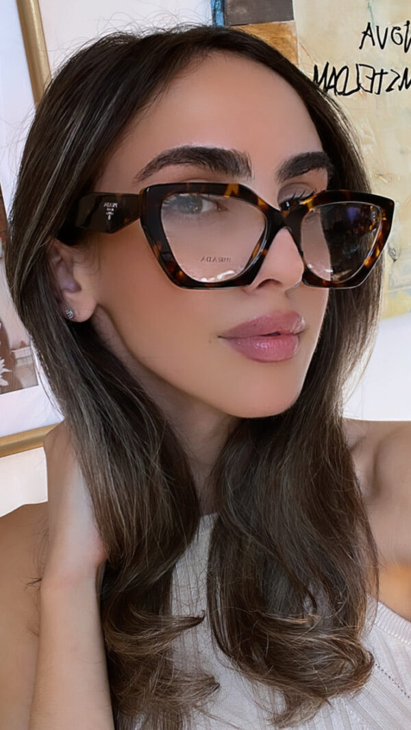 Prada PR09YV Cat Eye Frames in Honey Tortoise - Image 2