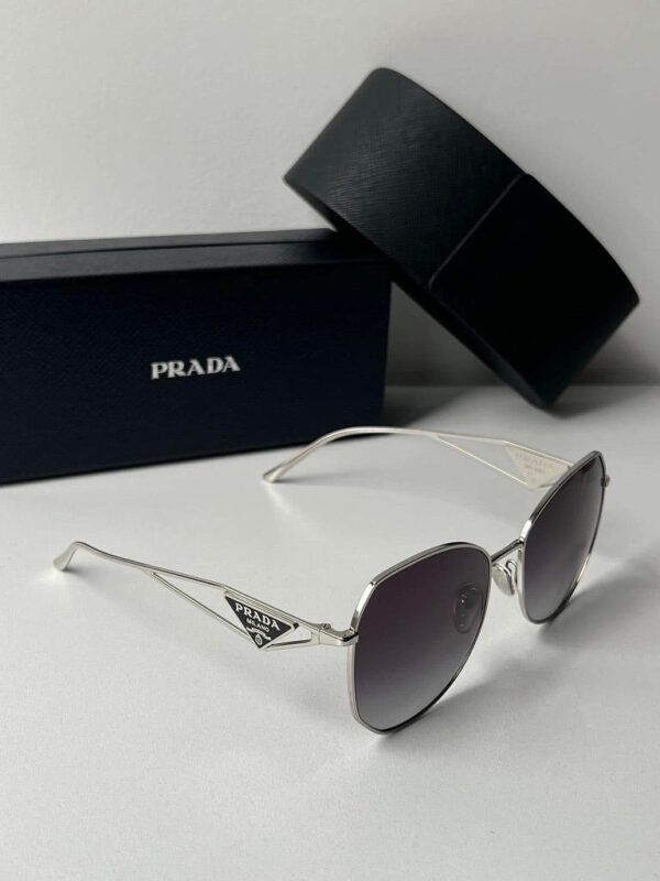 Prada PR57YS Metal Sunglasses in Silver Grey - Image 5
