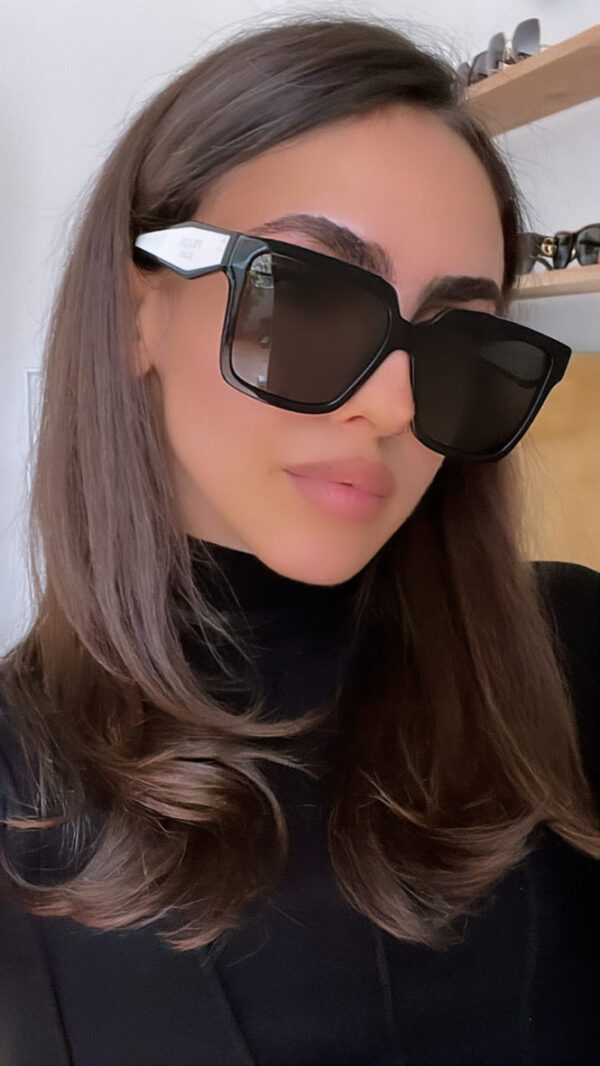 Prada PR24ZSF Oversized Sunglasses in Black White - Image 2