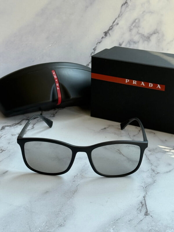 Prada Sport PS01TS Sunglasses in Black Silver Mirror - Image 3