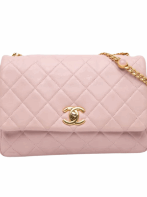 CHANEL FLAP WITH TOP HANDLE BAG - PINK