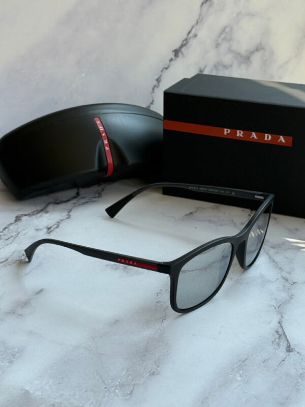 Prada Sport PS01TS Sunglasses in Black Silver Mirror - Image 4