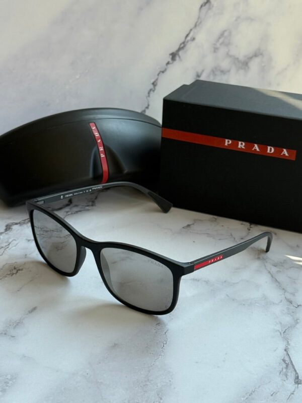 Prada Sport PS01TS Sunglasses in Black Silver Mirror - Image 2