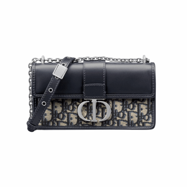 DIOR 30 MONTAIGNE EAST WEST BAG WITH CHAIN - NAVY