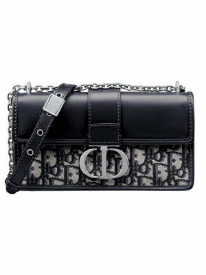 DIOR 30 MONTAIGNE EAST WEST BAG WITH CHAIN - BLACK
