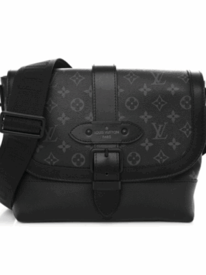 LOUIS VUITTON ECLIPSE SAUMUR MESSENGER BAG MENS - BLACK