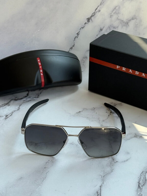 Prada Sport PS55WS Aviator Sunglasses in Silver Polarized - Image 4