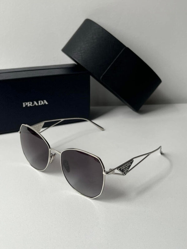 Prada PR57YS Metal Sunglasses in Silver Grey - Image 3