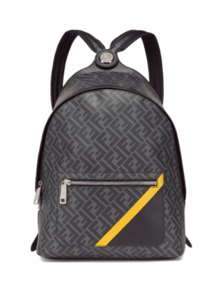 FENDI DIAGONAL CHIODO MEDIUM BACKPACK - BLACK