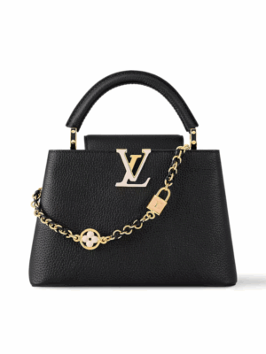 LOUIS VUITTON CAPUCINES BB NANO PURSE - BLACK