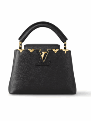 LOUIS VUITTON CAPUCINES LEAF MINI PURSE - BLACK