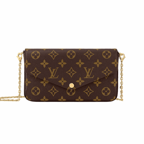 LOUIS VUITTON POCHETTE FELICIE MONOGRAM CLUTCH - BROWN