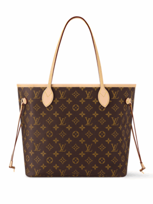 LOUIS VUITTON NEVERFULL MM MONOGRAM BAG - BROWN/CHERRY