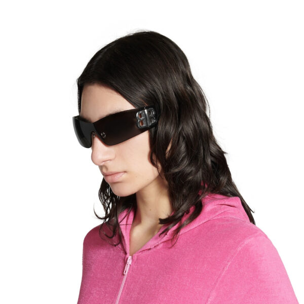 Balenciaga BB0359S Bossy Shield Sunglasses in Black - Image 2