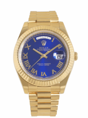 ROLEX GOLD DAY DATE 40 BLUE ROMAN DIAL