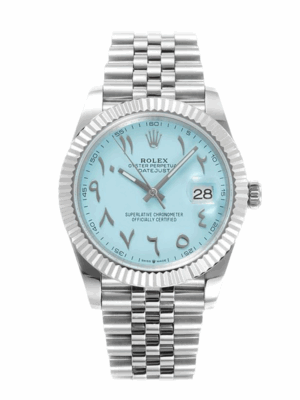 ROLEX SILVER DATEJUST 41 BLUE TIFFANY ARABIC DIAL