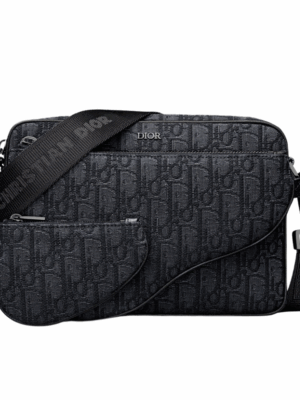 DIOR SADDLE TRIPLE POUCH BAG - BLACK