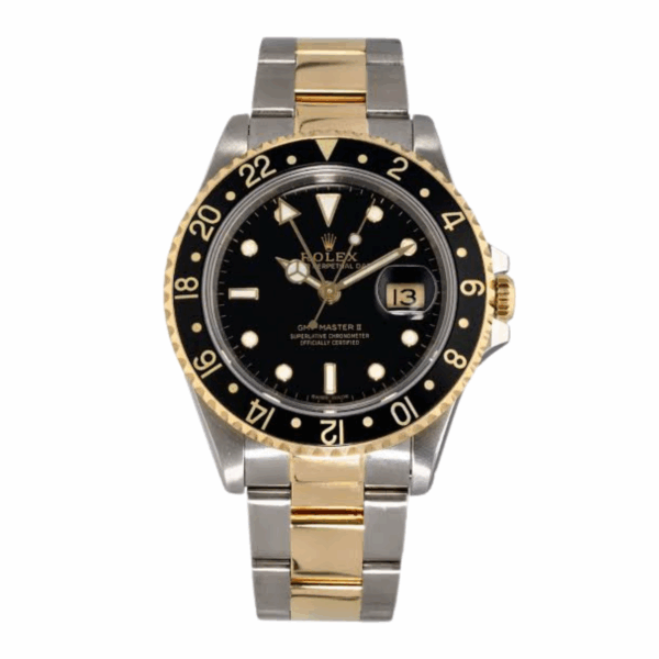 ROLEX GMT MASTER II 40MM 2 TONE BLACK GOLD