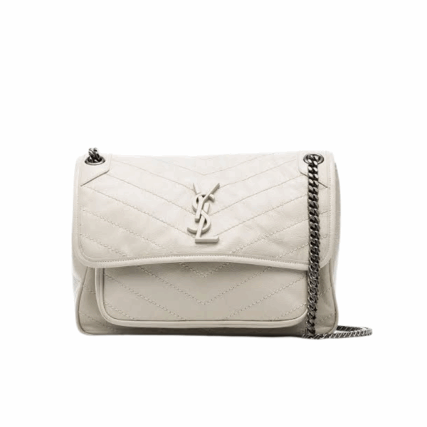 YVES SAINT LAURENT MEDIUM NIKI SHOULDER BAG - WHITE
