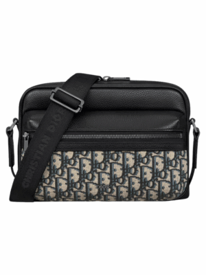 DIOR ZIPPED 2.0 MESSENGER BAG - BLACK/BEIGE