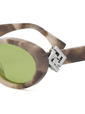 Fendi Diamonds FE40140U Oval Sunglasses in Tortoise Grey