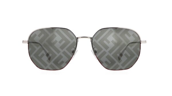 Fendi FE40004U Silver FF Logo Round Mirror Sunglasses - Image 2