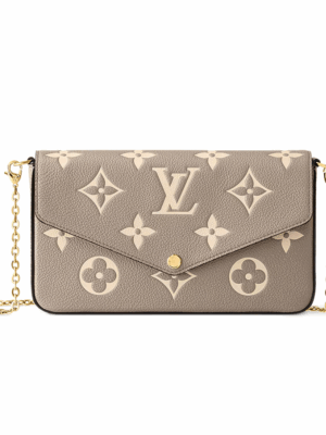 LOUIS VUITTON POCHETTE FELICIE EMPRIENTE CLUTCH - BEIGE