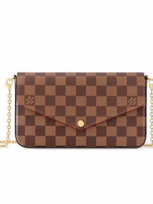 LOUIS VUITTON POCHETTE FELICIE DAMIER CLUTCH - BROWN